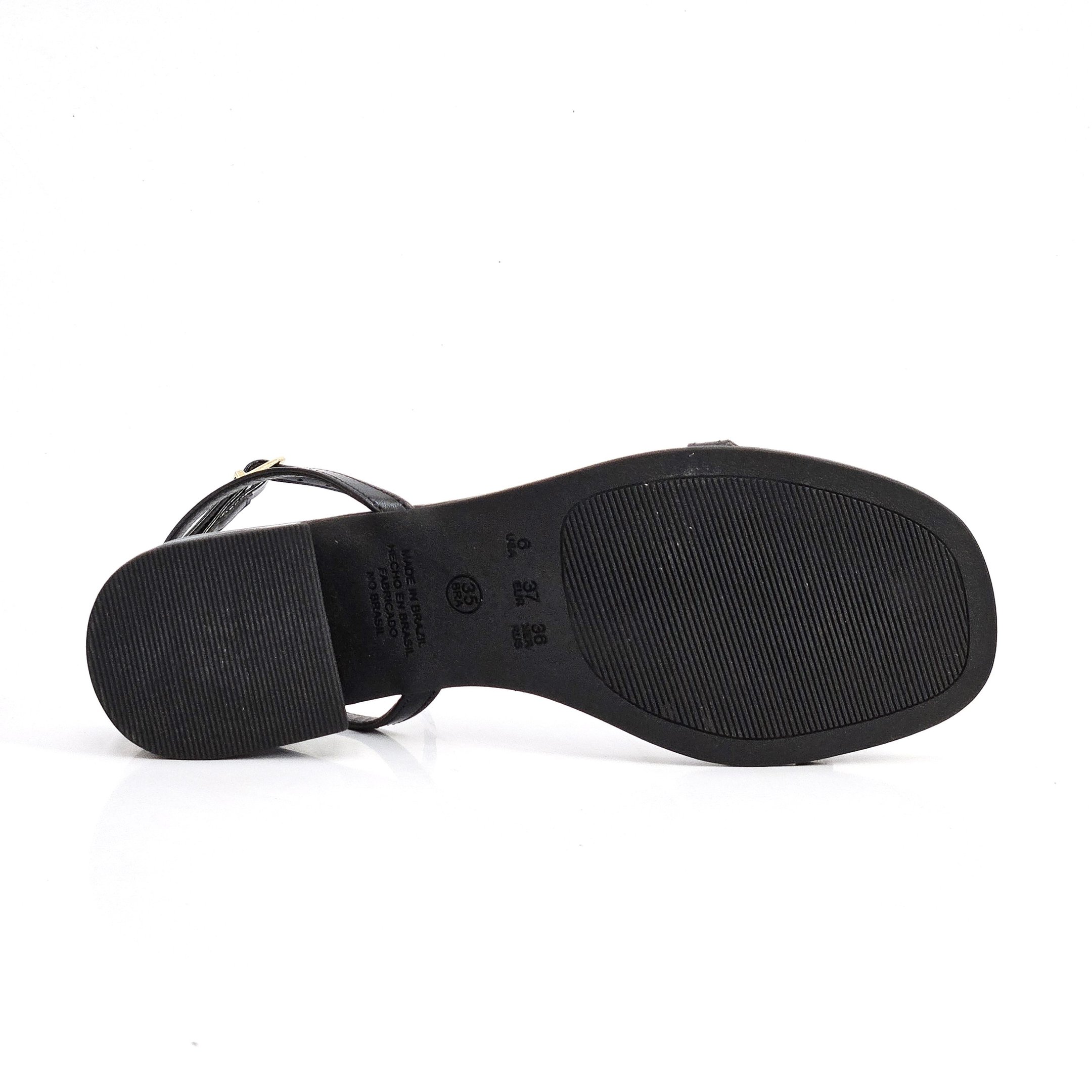 Sandália Feminina Di Valentini Salto Baixo - Preto Preto 4