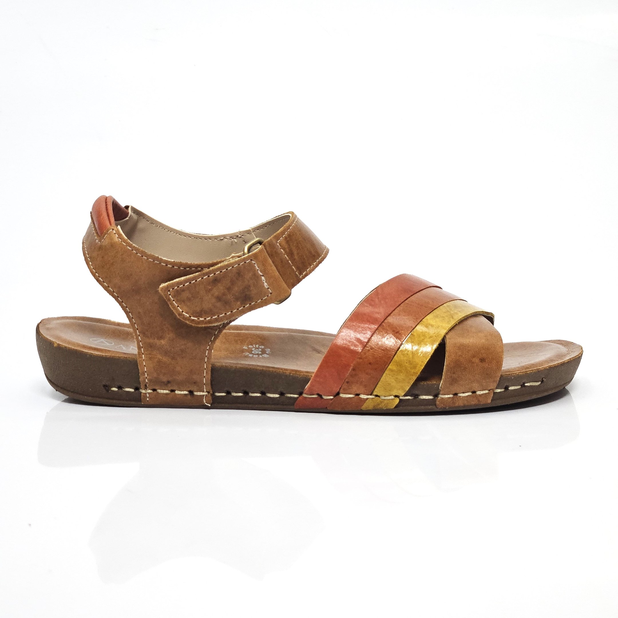 Sandália Feminina Andacco Goa Com Tira Aderente - Marrom