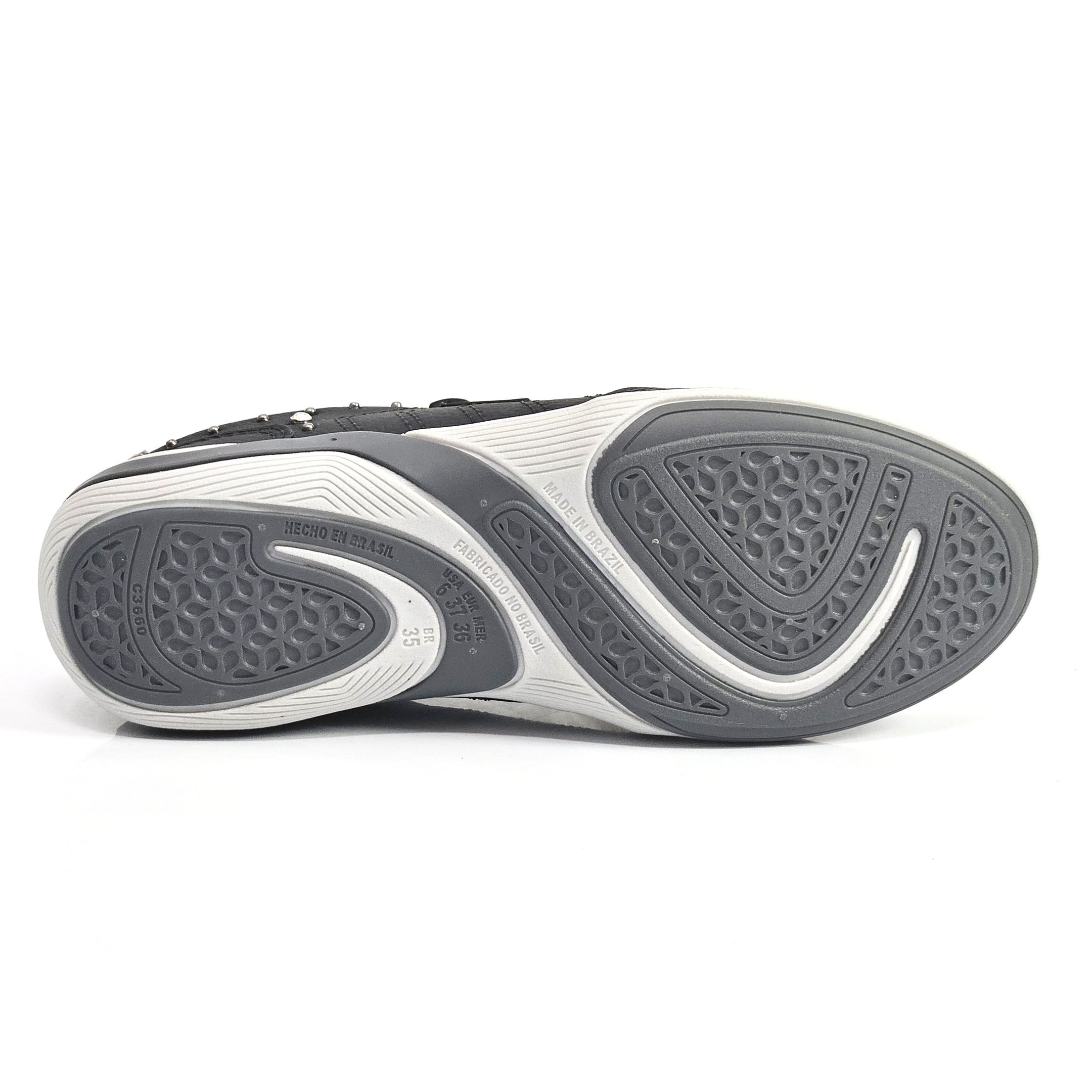 Tênis Feminino Kolosh Casual Century Elástico Zíper - Preto Preto 4