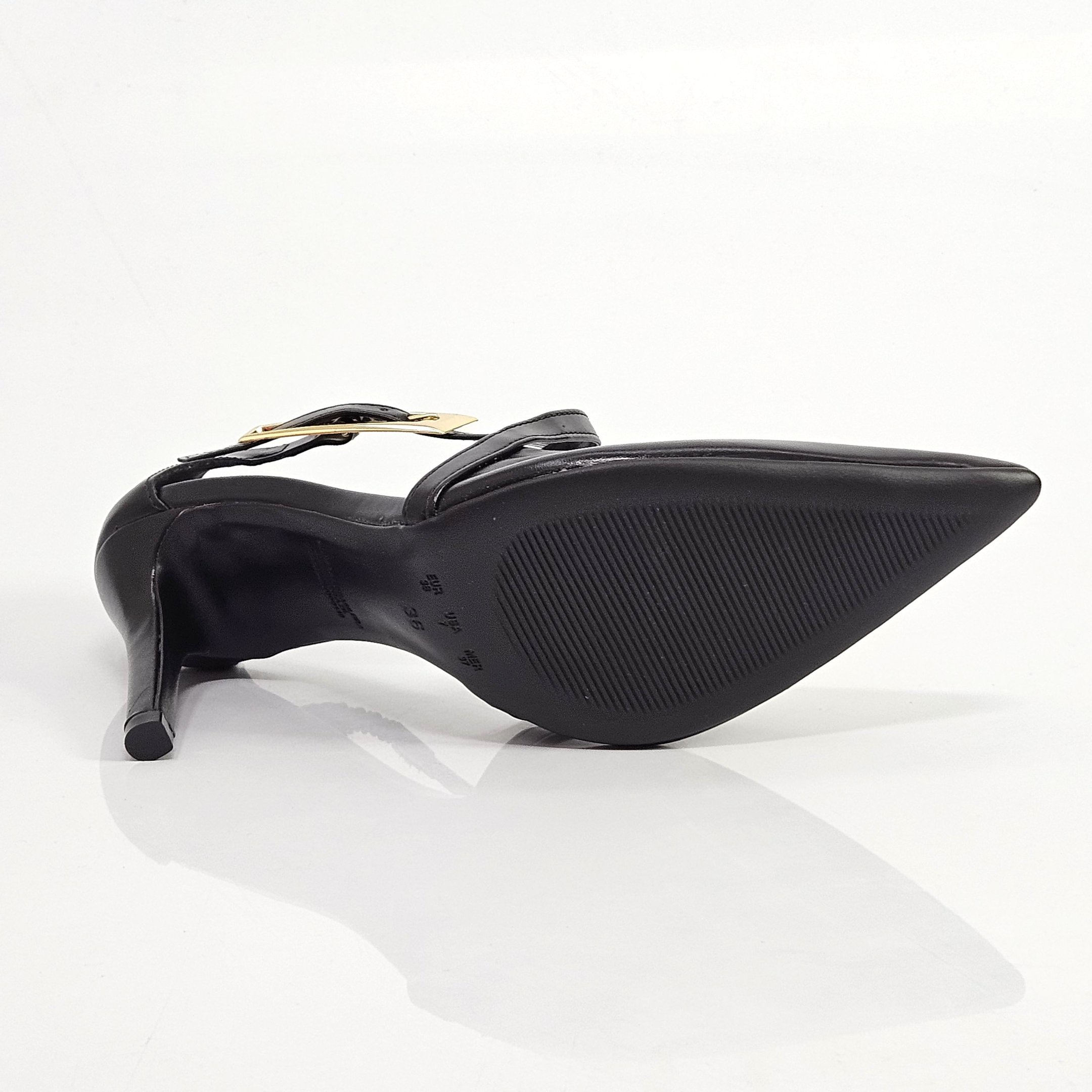 Scarpin Bebecê Salto Fino Tira Cruzada - Preto Preto 4