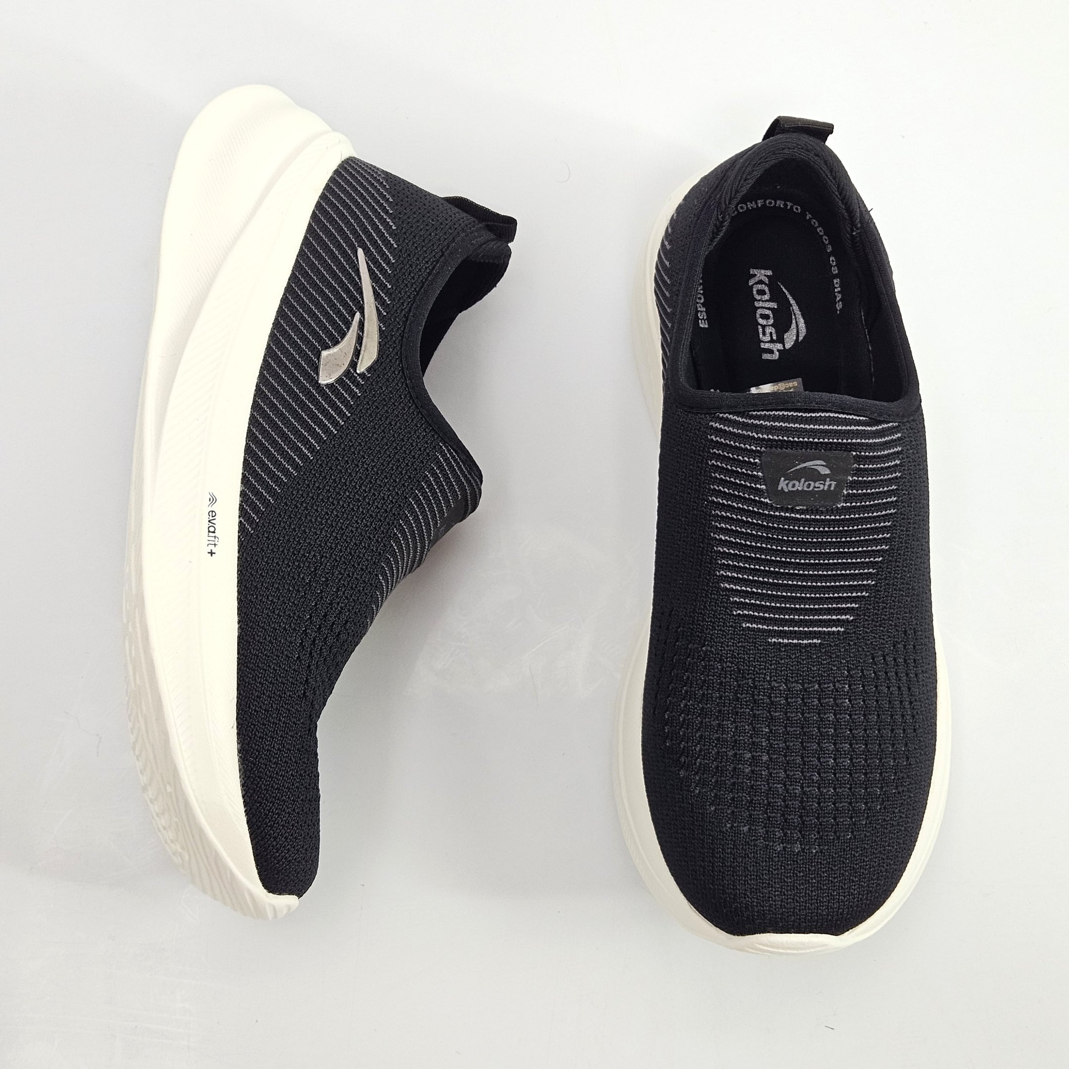 Tênis Feminino Kolosh Slip On Esportivo Calce Fácil - Preto Preto 2