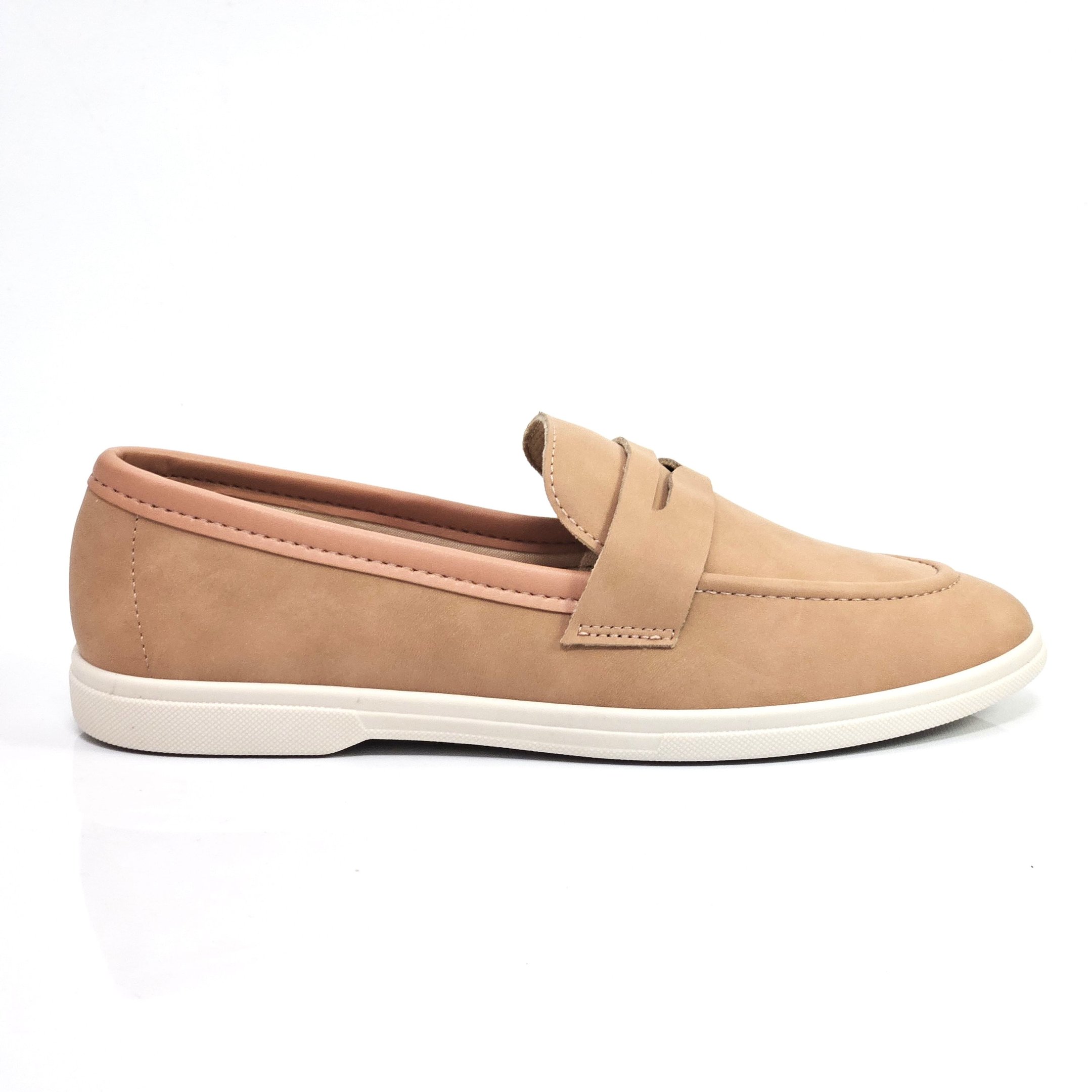 Mocassim Feminino Moleca Loffer Olho de Gato - Nude Bege 1