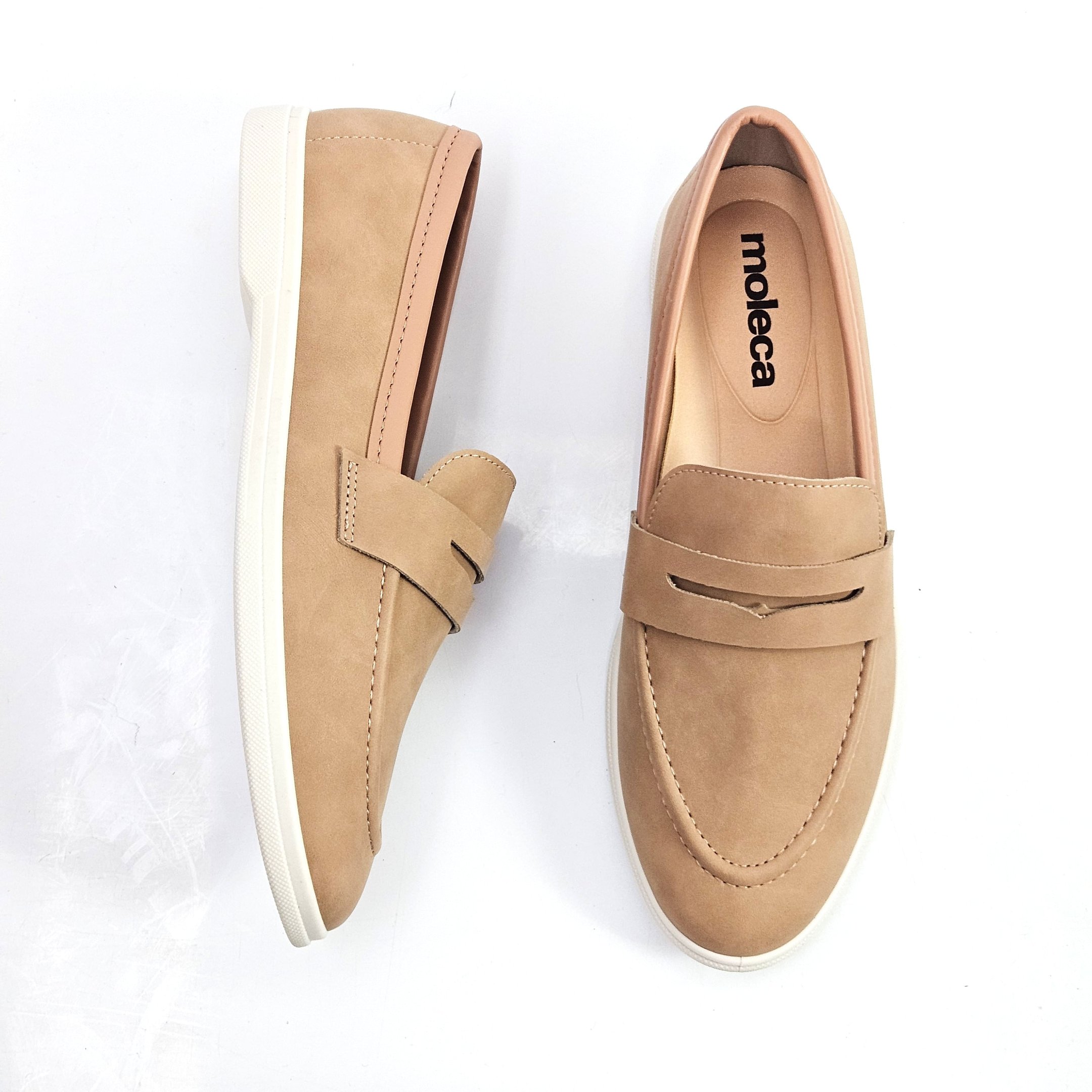 Mocassim Feminino Moleca Loffer Olho de Gato - Nude Bege 2
