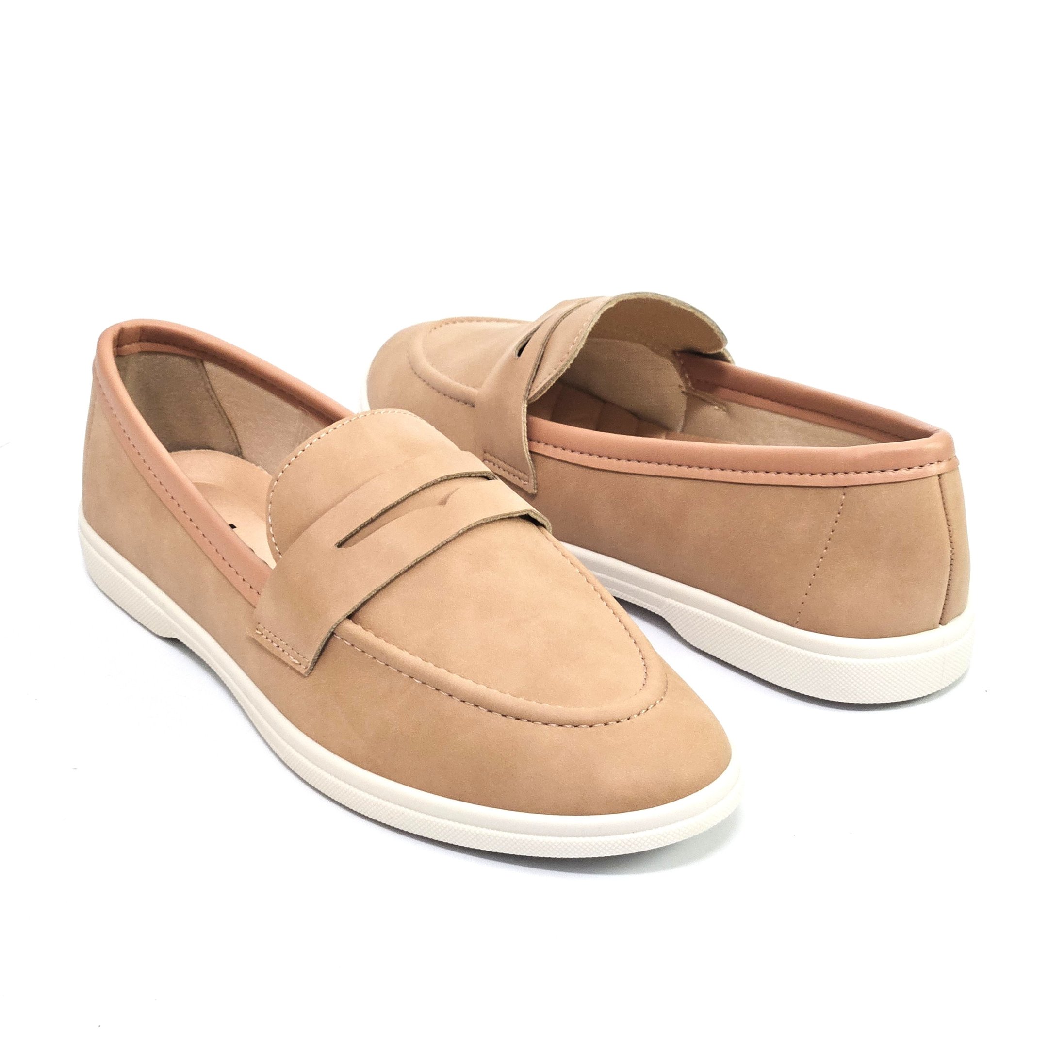 Mocassim Feminino Moleca Loffer Olho de Gato - Nude Bege 3