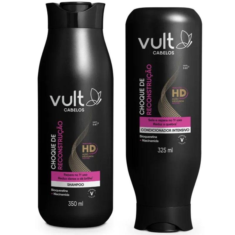 Kit Choque de Reconstrução  ( Shampoo 200ml + Condicionador Intensivo 200ml ) - Vult ÚNICO 2