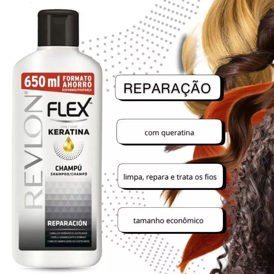Shampoo Revlon Flex Keratina Reparação 650ml 650ml 2
