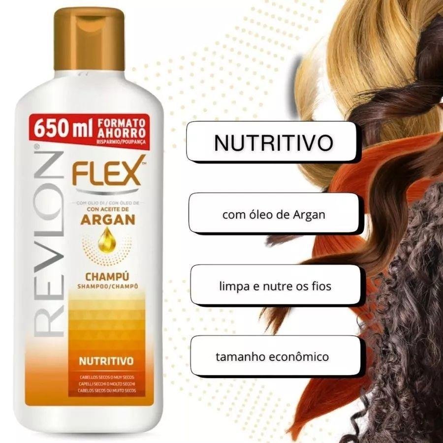 Shampoo Revlon Flex Óleo de Argan Nutritivo 650ml 650ml 2