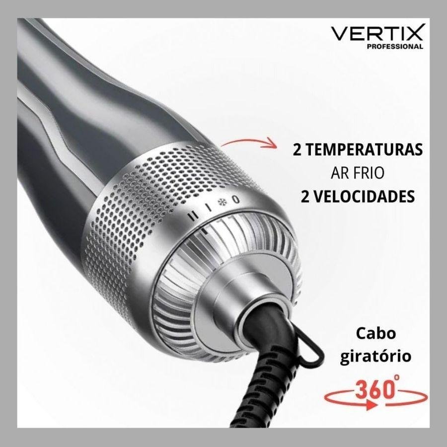 Escova Secadora Power Glam 1300W Bivolt - Vertix Preto/Prata 4
