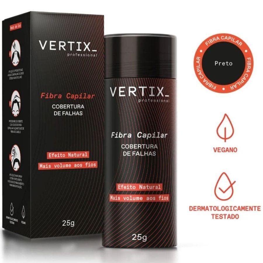 Fibra Capilar Vertix para Cabelos Pretos 25g 25g 3