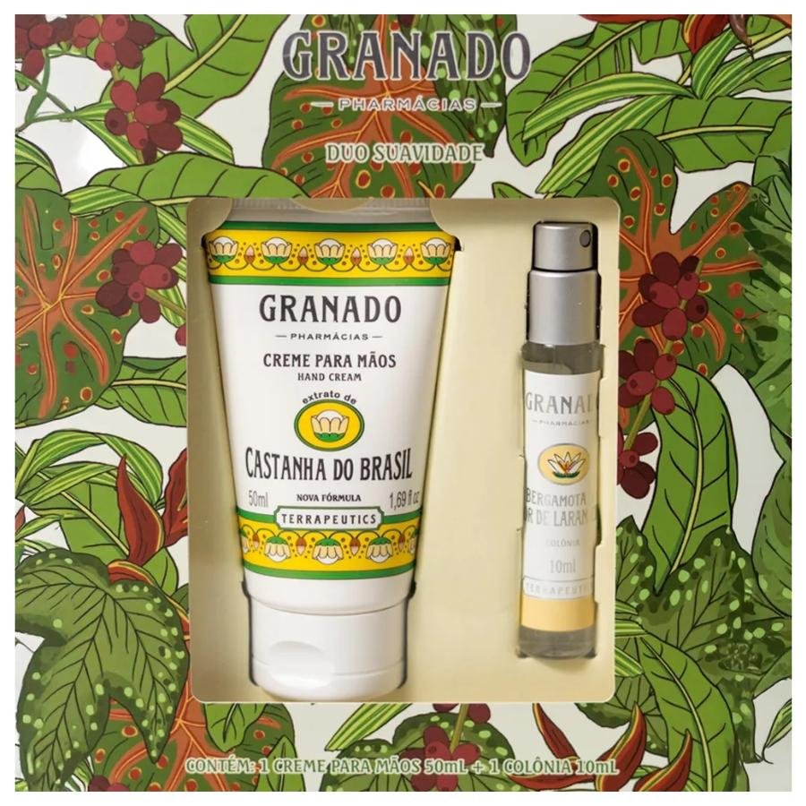 Kit Granado Duo Suavidade Castanha ( Colônia 10ml + Creme para Mãos 50ml )
