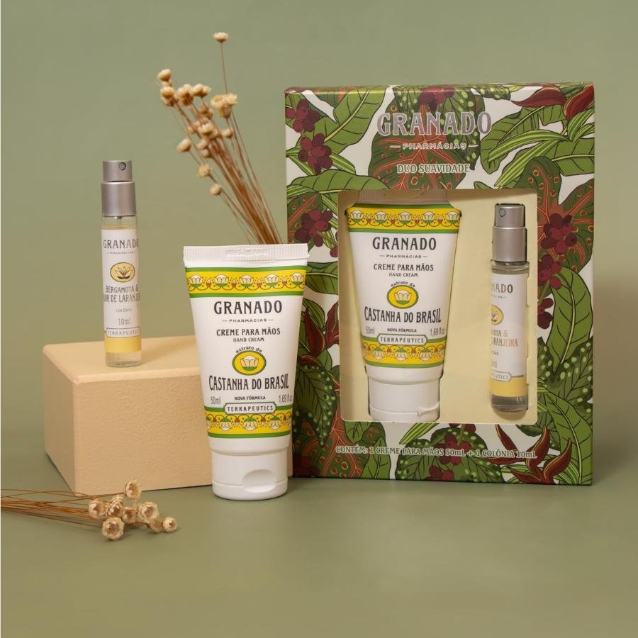 Kit Granado Duo Suavidade Castanha ( Colônia 10ml + Creme para Mãos 50ml ) ÚNICO 4
