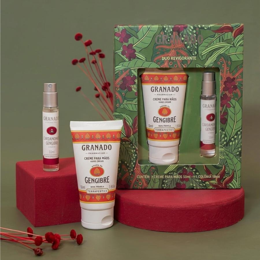 Kit Granado Duo Revigorante Gengibre ( Colônia 10ml + Creme para Mãos 50ml ) ÚNICO 3