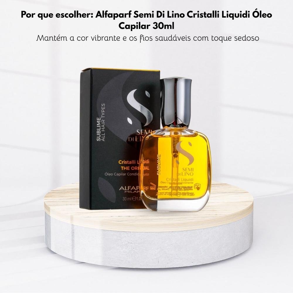 Oleo Alfaparf Semi Di Lino Cristalli Liquidi Oleo Reparador de Pontas 30 ml 30ml 9