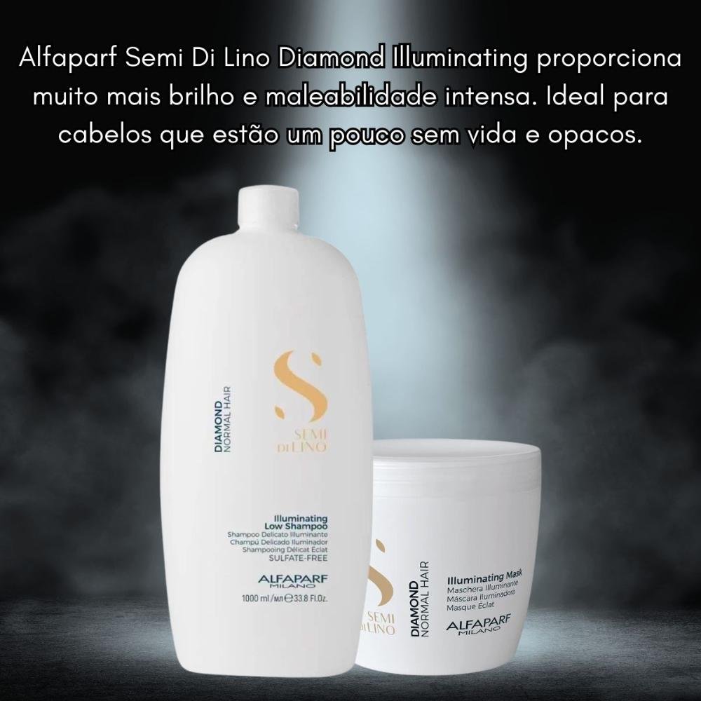 Alfaparf Semi Di Lino Diamond Illuminating Kit Shampoo 1L + Máscara 500ml ÚNICO 3