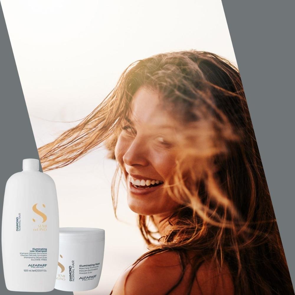 Alfaparf Semi Di Lino Diamond Illuminating Kit Shampoo 1L + Máscara 500ml ÚNICO 4