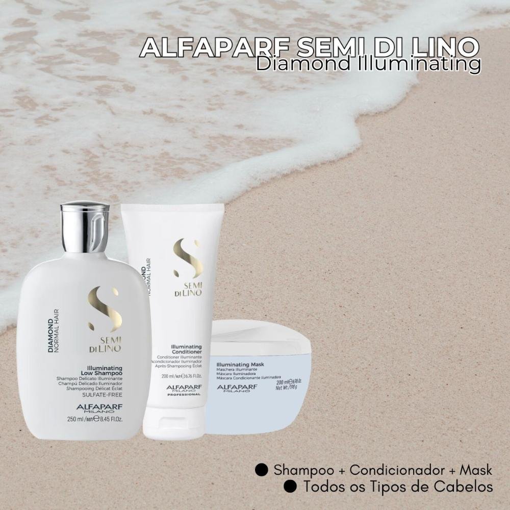 Alfaparf Semi Di Lino Diamond Illuminating Kit Trio Pequeno ÚNICO 2