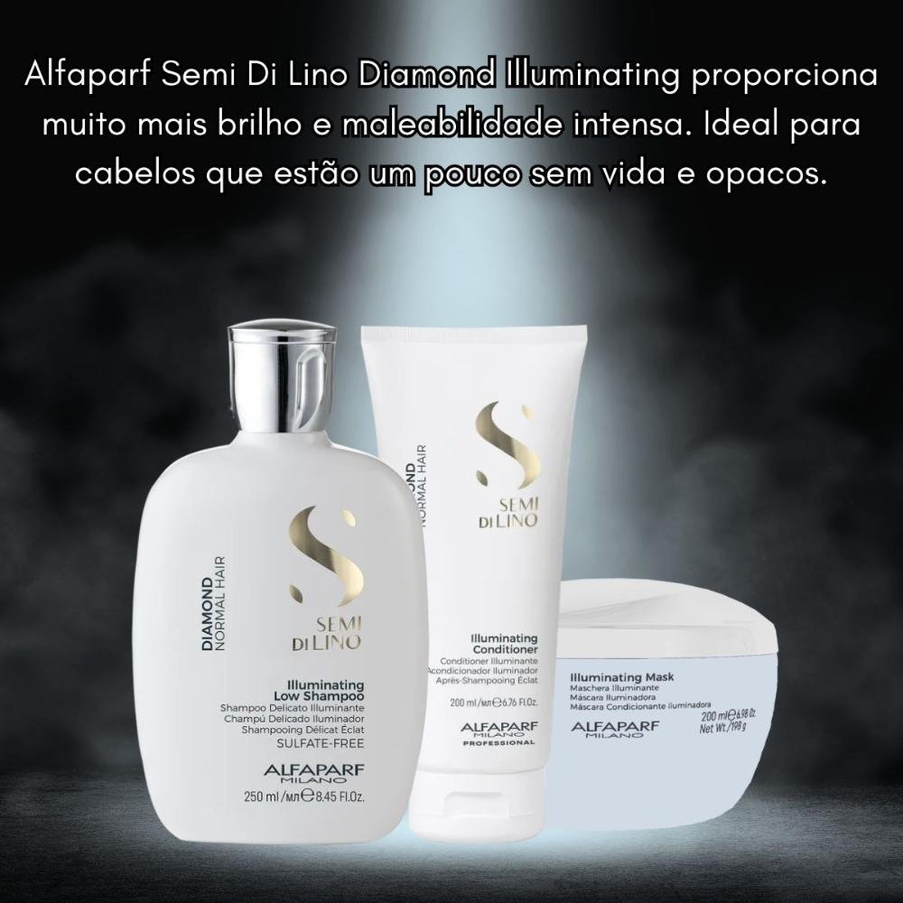 Alfaparf Semi Di Lino Diamond Illuminating Kit Trio Pequeno ÚNICO 3