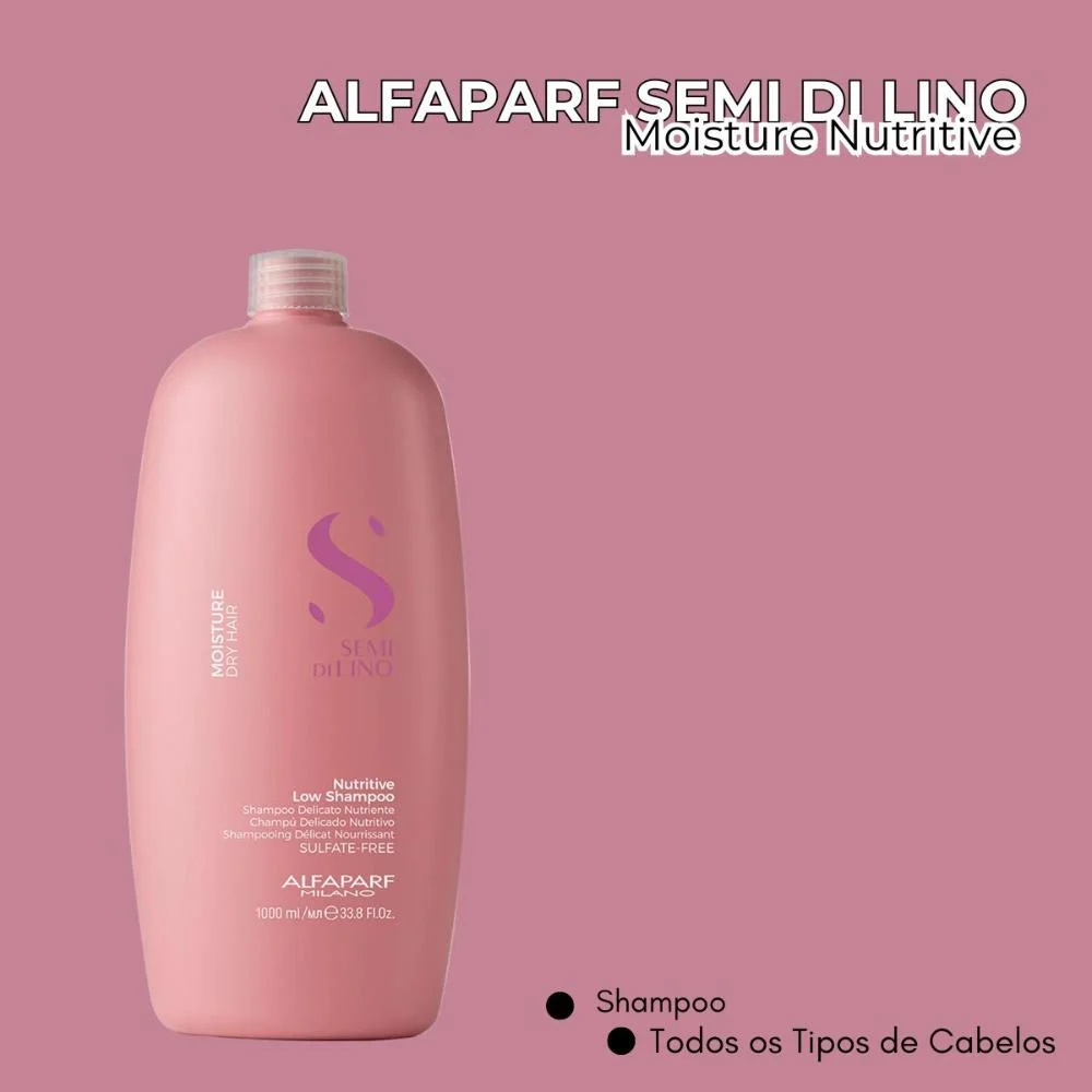 Alfaparf Semi Di Lino Moisture Nutritive - Shampoo sem Sulfato 1000ml 1L 2