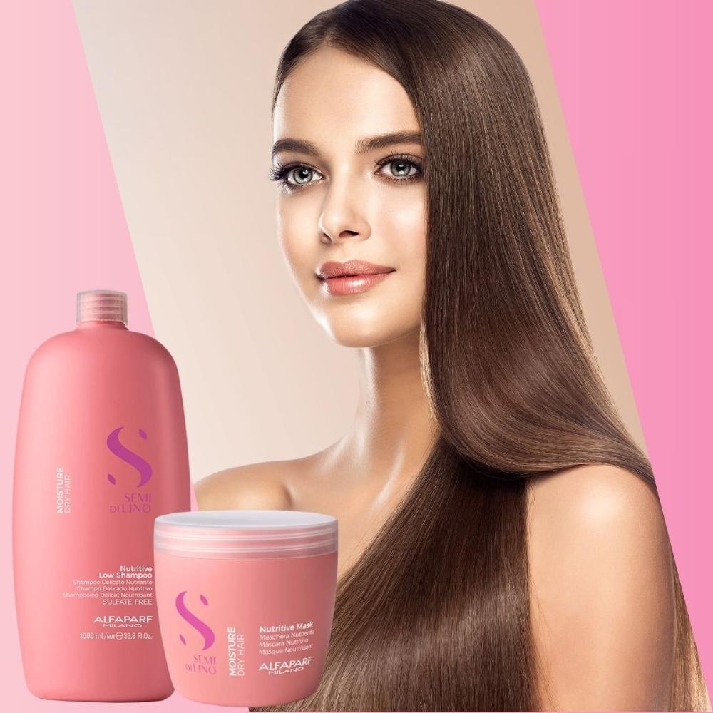 Alfaparf Semi di Lino Moisture Nutritive Shampoo 1L + Máscara 500ml ÚNICO 4