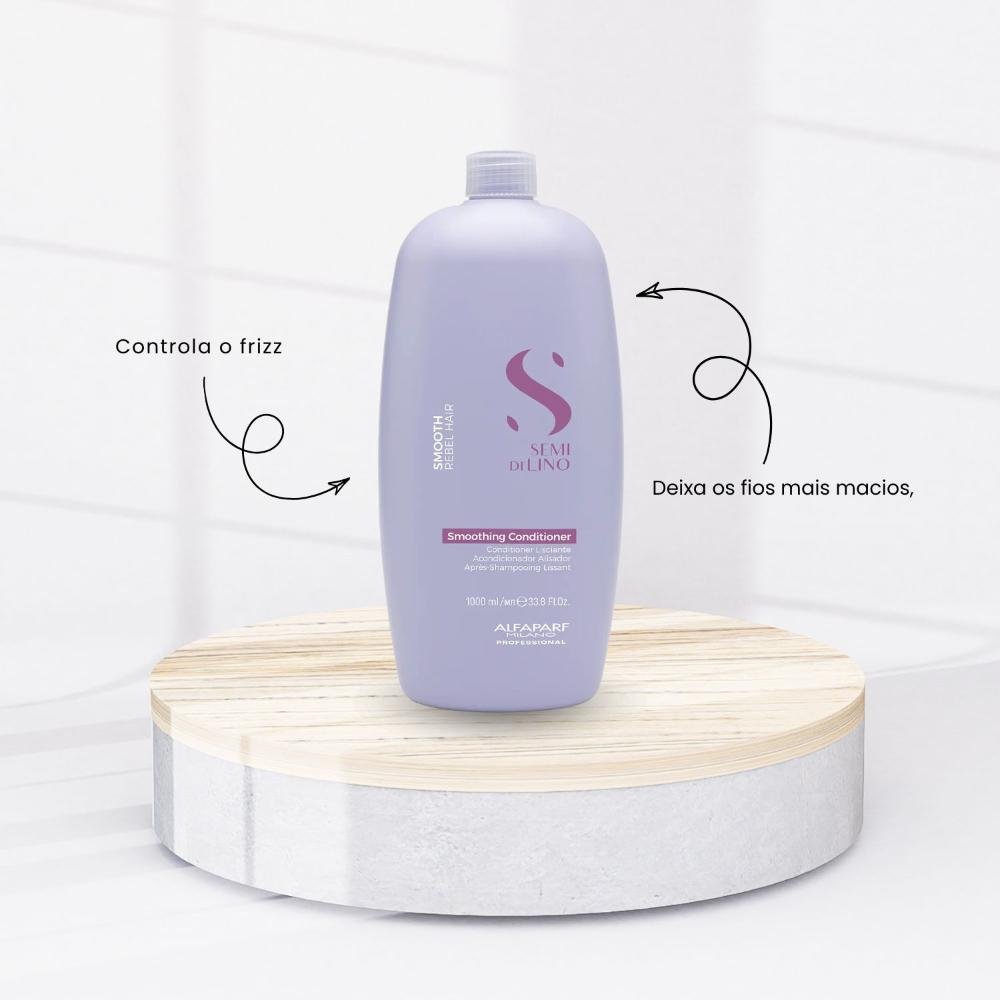Condicionador Alfaparf Semi Di Lino Smoothing Rebel Hair 1 Litro 1L 4