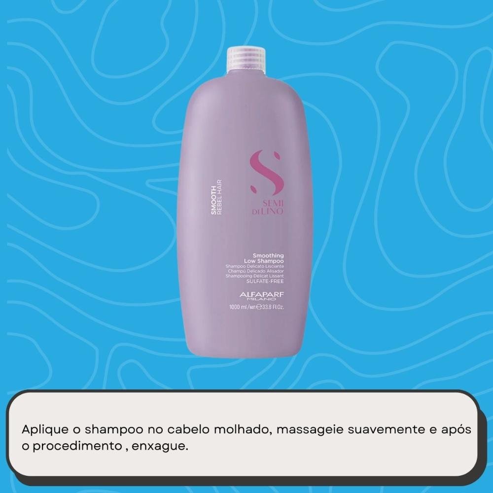 Shampoo Alfaparf Semi Di Lino Smoothing Rebel Hair Low 1 Litro 1L 5