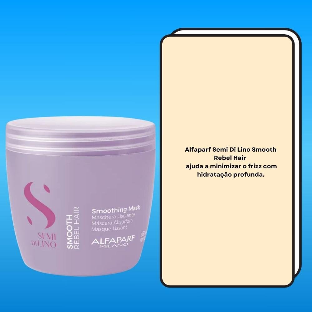 Máscara Alfaparf Semi Di Lino Smoothing Rebel Hair 500 ml 500ml 3