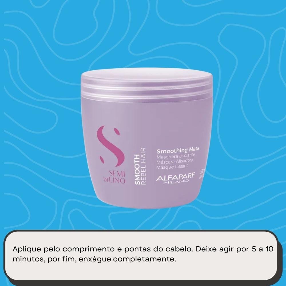 Máscara Alfaparf Semi Di Lino Smoothing Rebel Hair 500 ml 500ml 5
