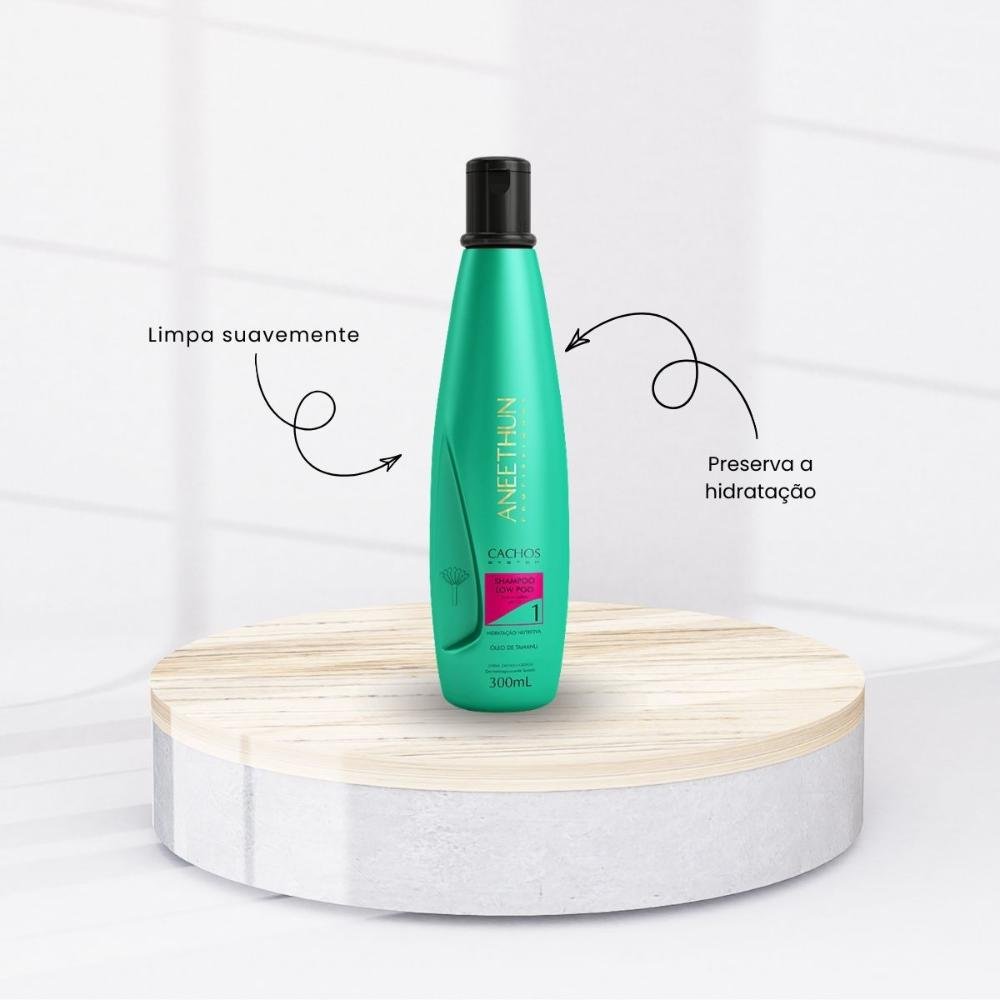 Kit Aneethun Cachos Shampoo 300 ml + Oleo de Hidratação 55 ml para Cabelo Cacheado ÚNICO 7
