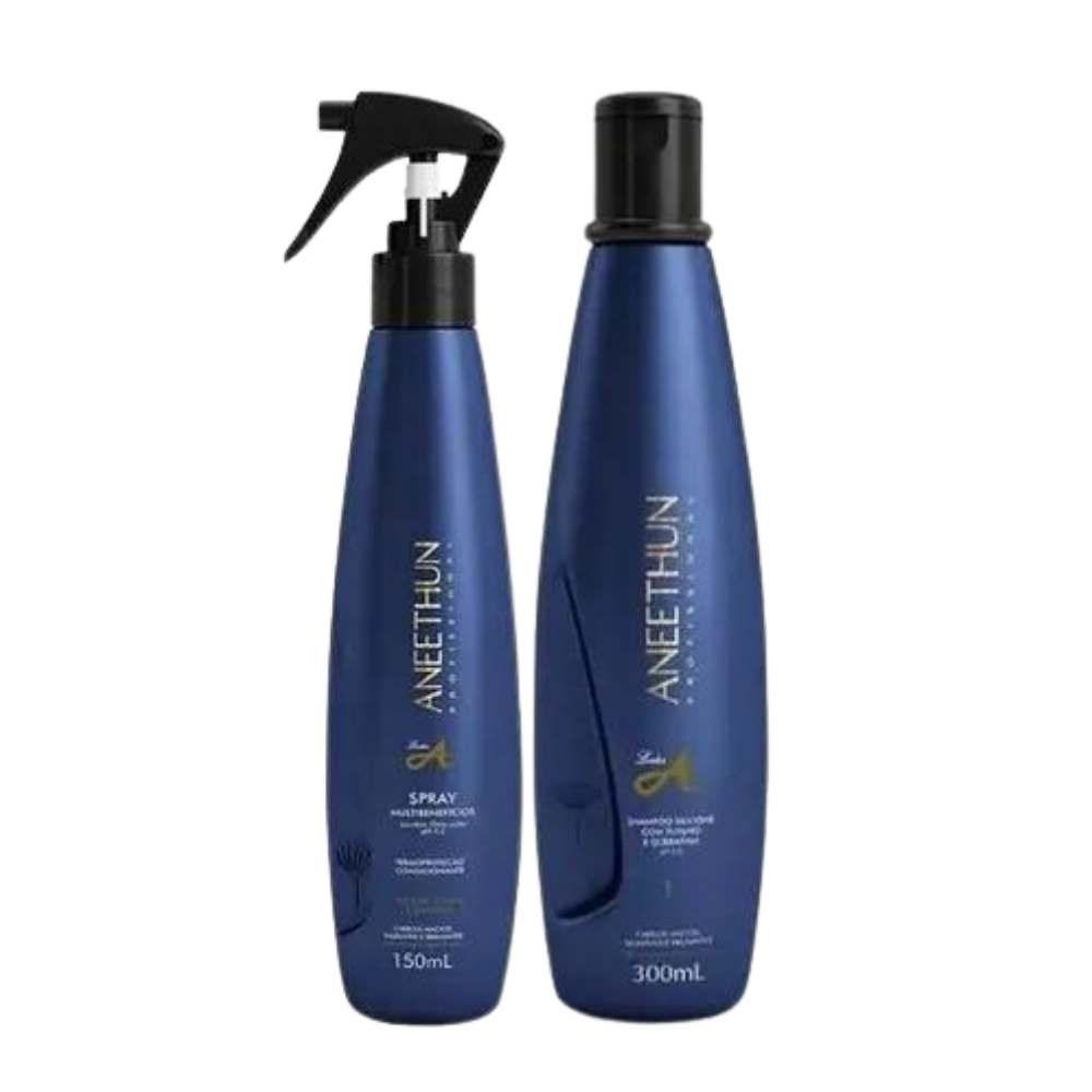 Kit Aneethun Linha A Shampoo 300 ml + Spray 150 ml ÚNICO 6