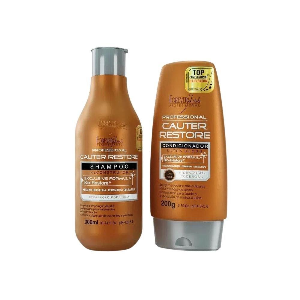 Kit Forever Liss Cauter Restore Shampoo 300 ml + Condicionador 200 g ÚNICO 2