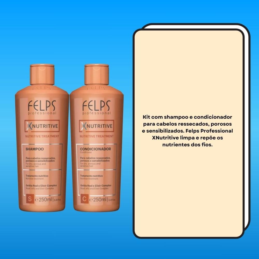 Felps Professional XNutritive Shampoo + Condicionador 250ml ÚNICO 3