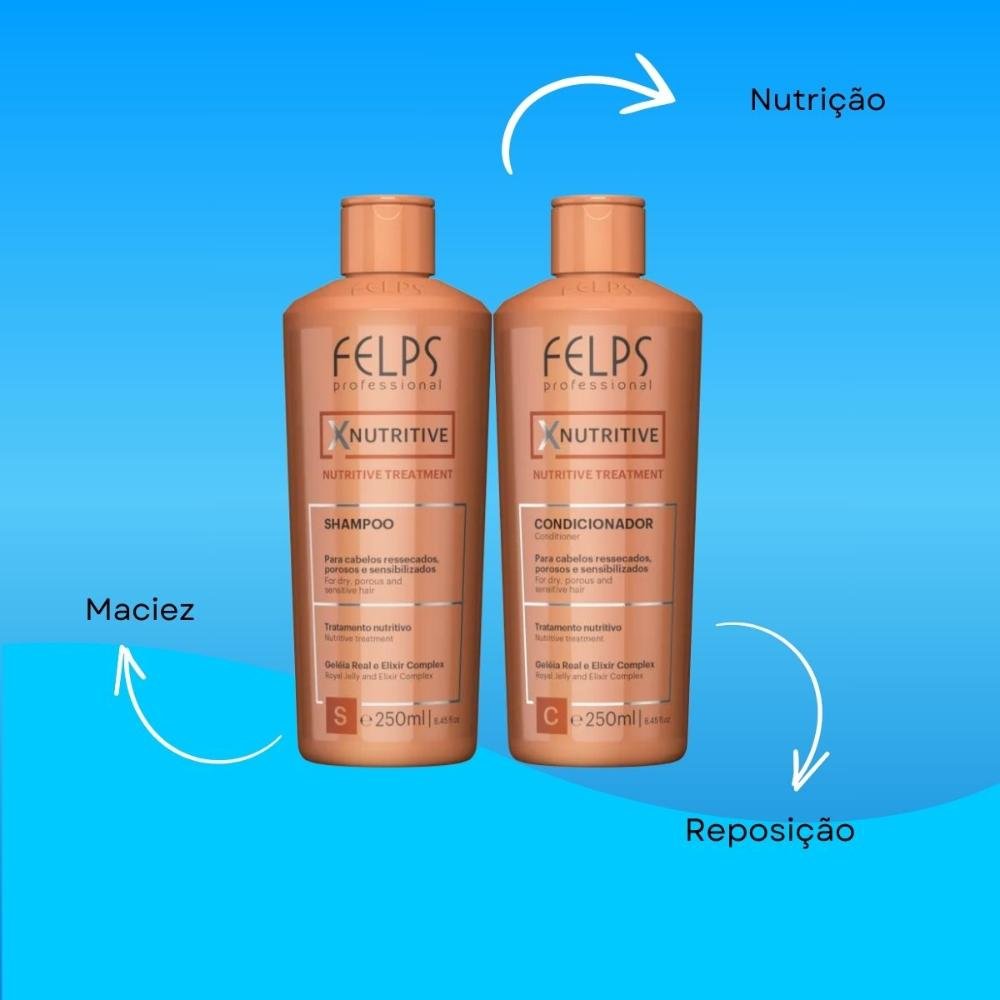 Felps Professional XNutritive Shampoo + Condicionador 250ml ÚNICO 4
