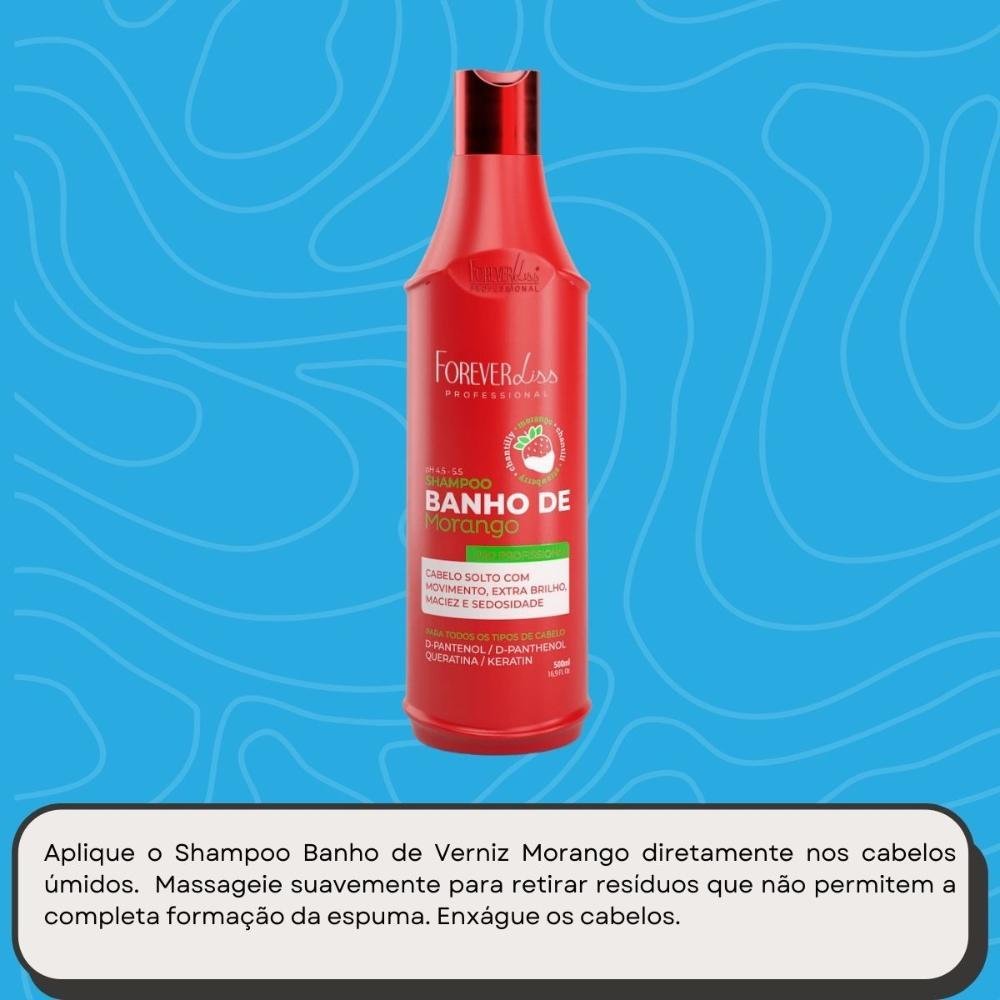 Shampoo Forever Liss Banho de Morango 500 ml 500ml 5