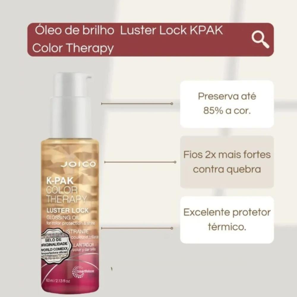 Joico K-PAK Color Therapy Shampoo + Condicionador + Óleo Leave-in ÚNICO 4