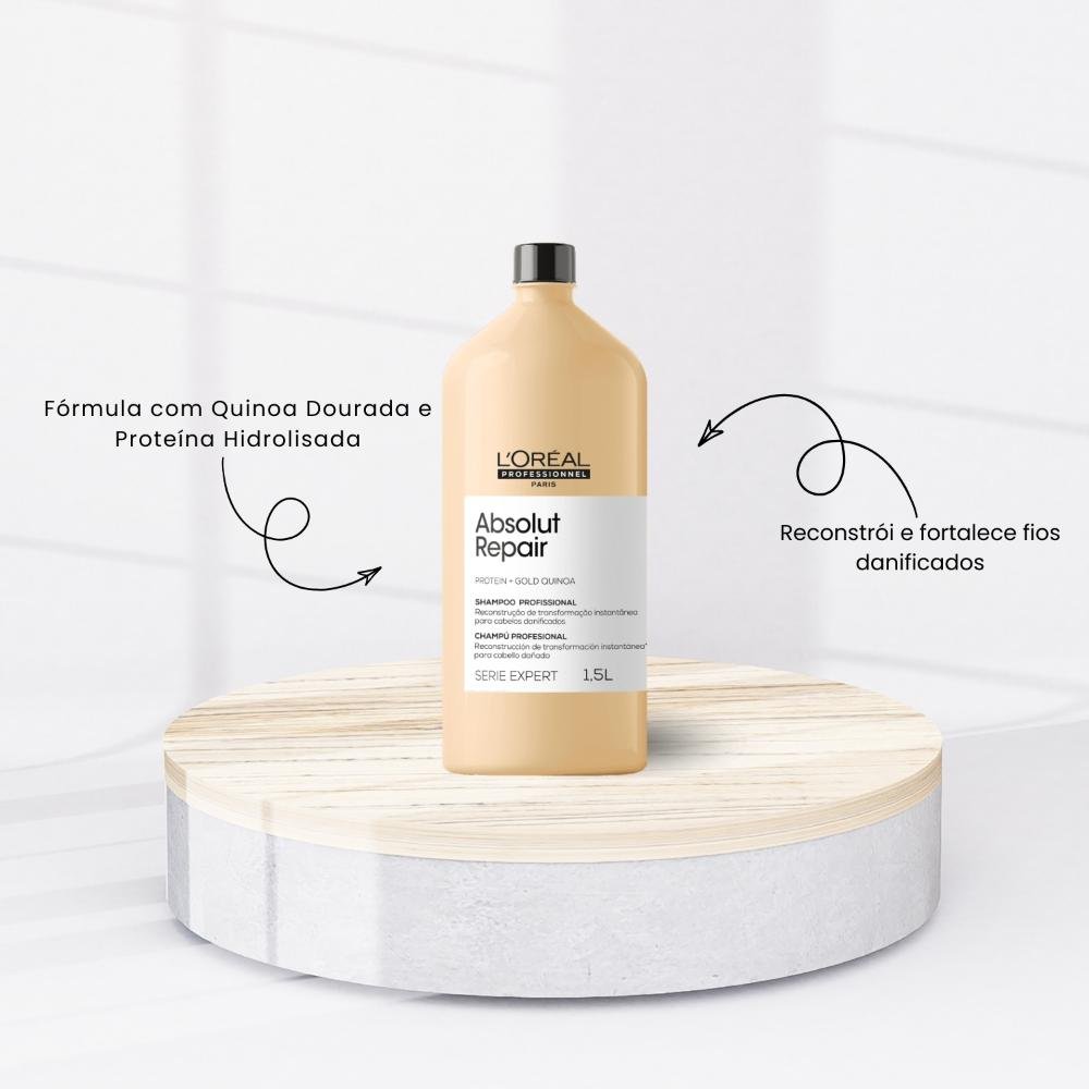 Kit Loreal Absolut Repair Gold Quinoa Shampoo + Condicionador 1,5L ÚNICO 2