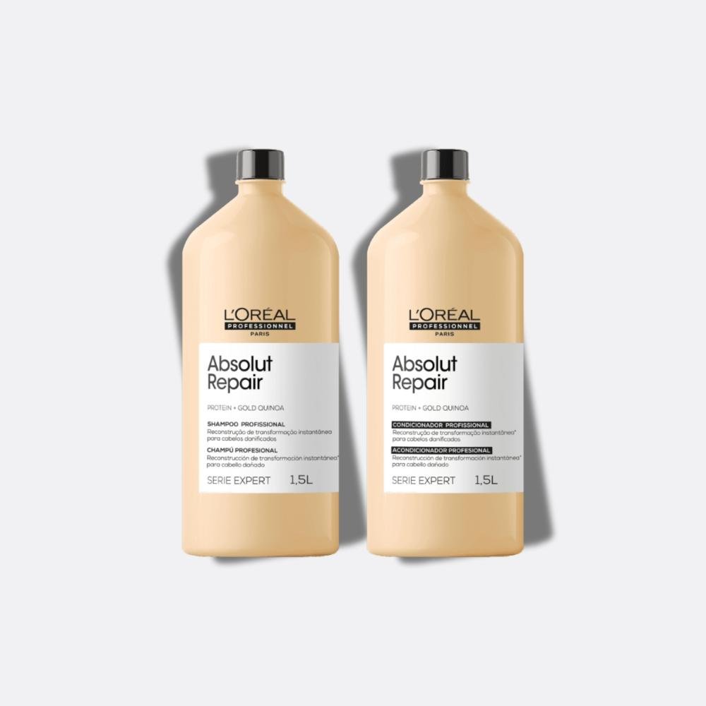 Kit Loreal Absolut Repair Gold Quinoa Shampoo + Condicionador 1,5L ÚNICO 5