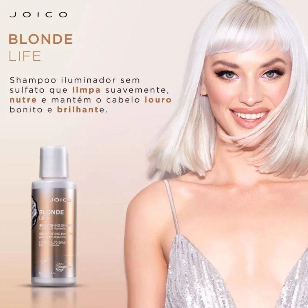 Joico Blonde Life Brilliant Smart Release Shampoo 300ml + Condicionador 250ml + Óleo 100ml ÚNICO 3