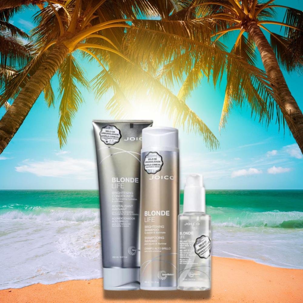Joico Blonde Life Brilliant Smart Release Shampoo 300ml + Condicionador 250ml + Óleo 100ml ÚNICO 6