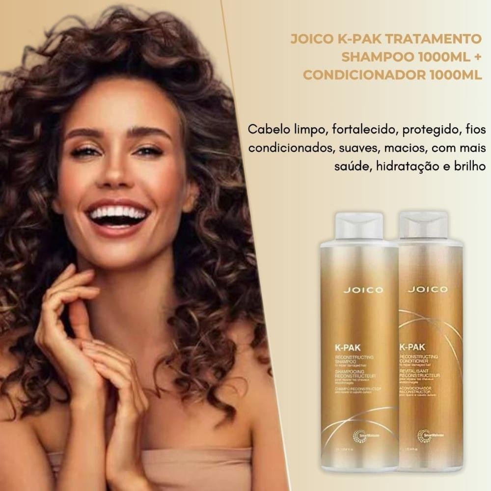 Joico K-PAK Tratamento Shampoo 1000ml + Condicionador 1000ml ÚNICO 3