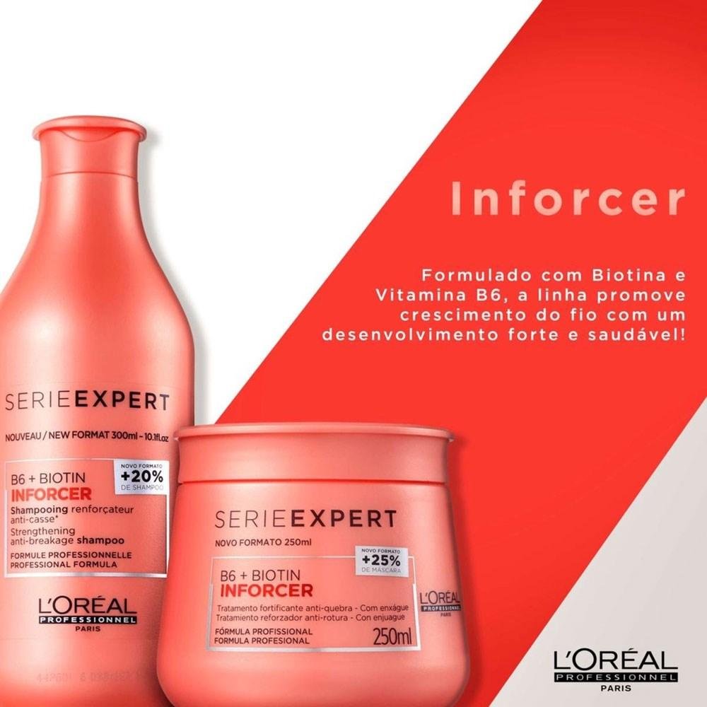 L'Oréal Professionnel Inforcer Kit Shampoo 300ml + Máscara 250ml ÚNICO 4