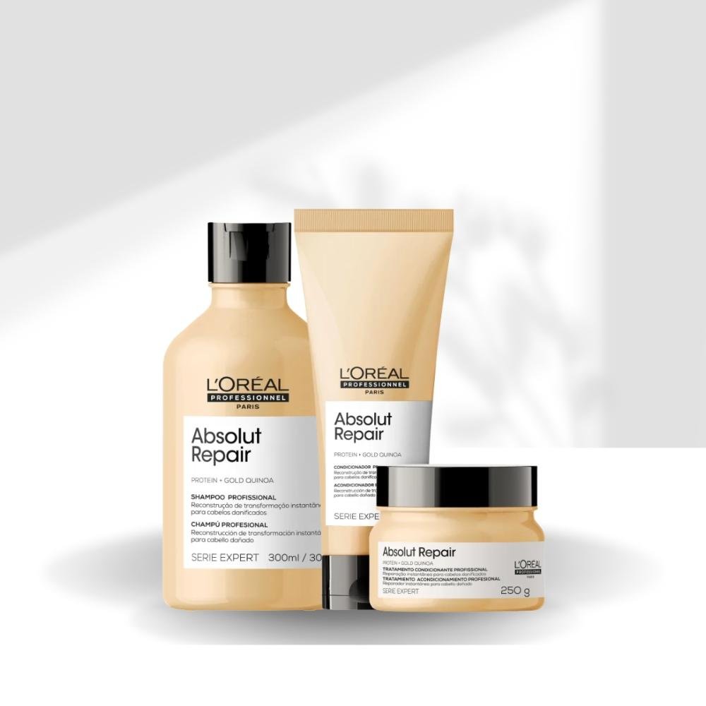 L'Oréal Professionnel Absolut Repair Gold Quinoa Tratamento Kit Leve ÚNICO 2
