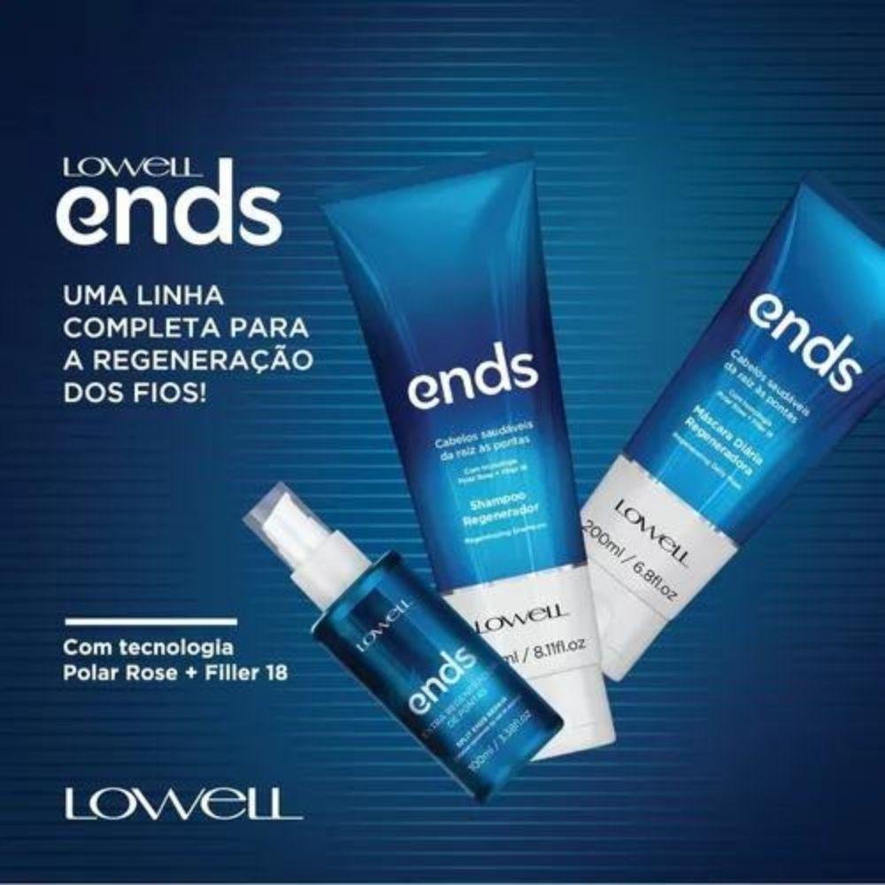 Lowell Ends Regeneração Shampoo 240ml + Máscara 200ml ÚNICO 4