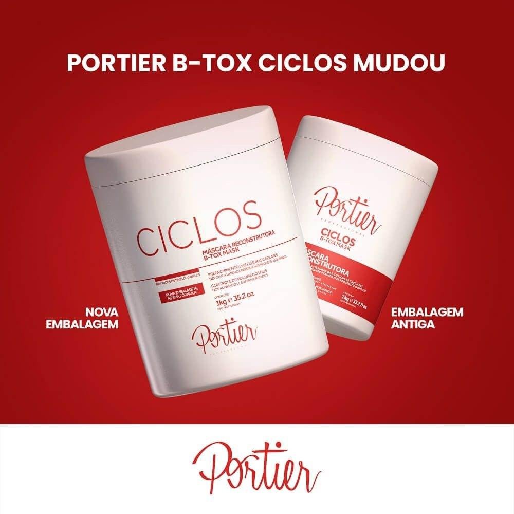 Portier Ciclos B-Tox Máscara Reconstrutora 3 x 1kg ÚNICO 3
