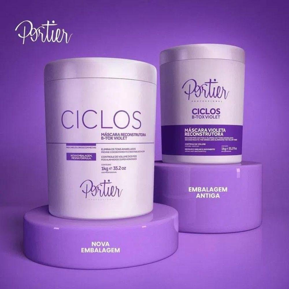 Portier Ciclos B-Tox Violet Máscara Reconstrutora (3 x 1kg) ÚNICO 3