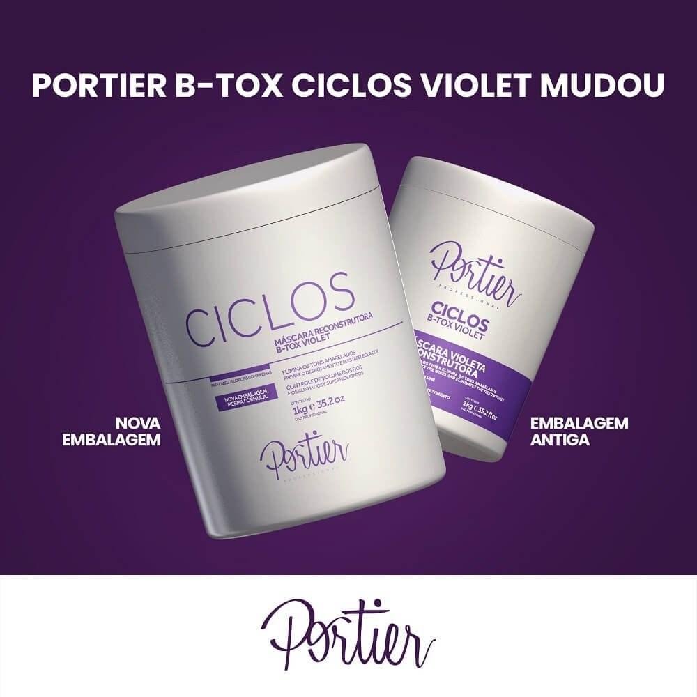 Portier Ciclos B-Tox Violet Máscara Reconstrutora 250g 250g 2