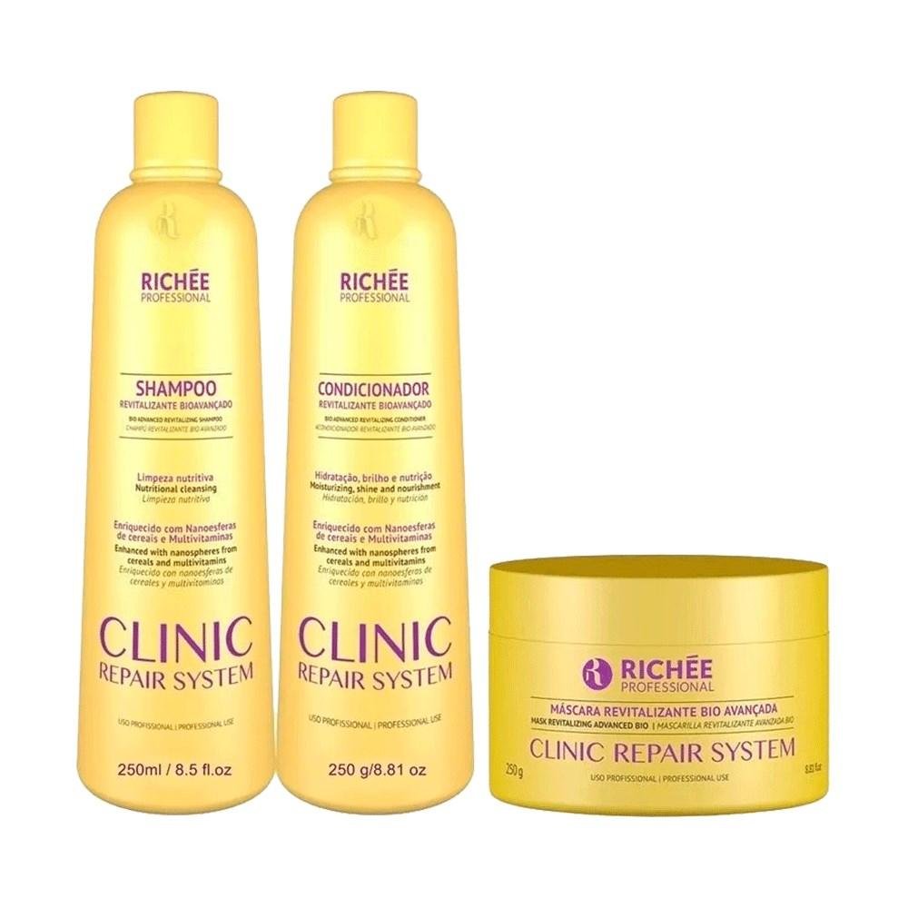 Richée Clinic Repair System Shampoo 250ml + Condicionador 250ml + Máscara 250g ÚNICO 2