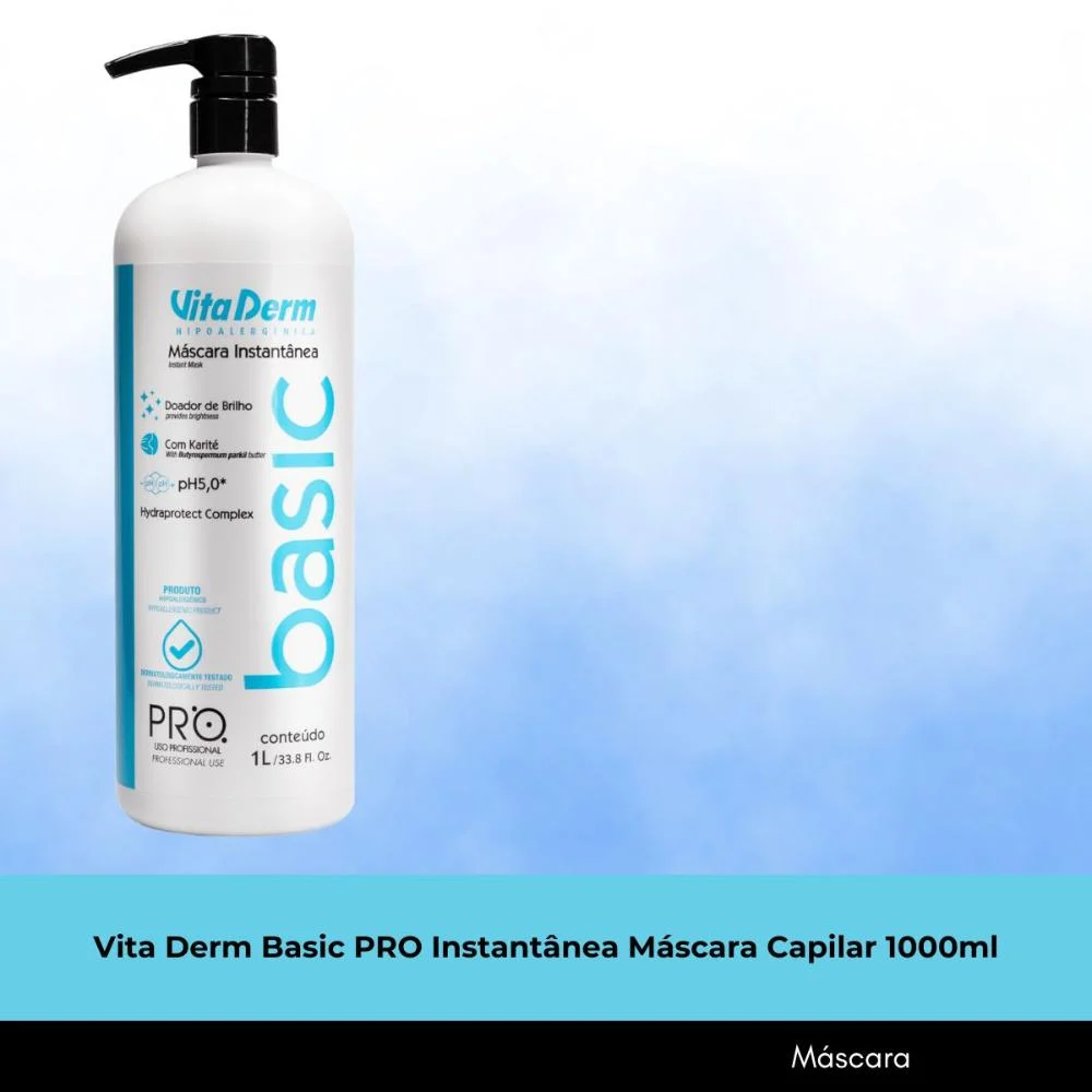 Vita Derm Basic PRO Instantânea Máscara Capilar 1000ml 1L 2