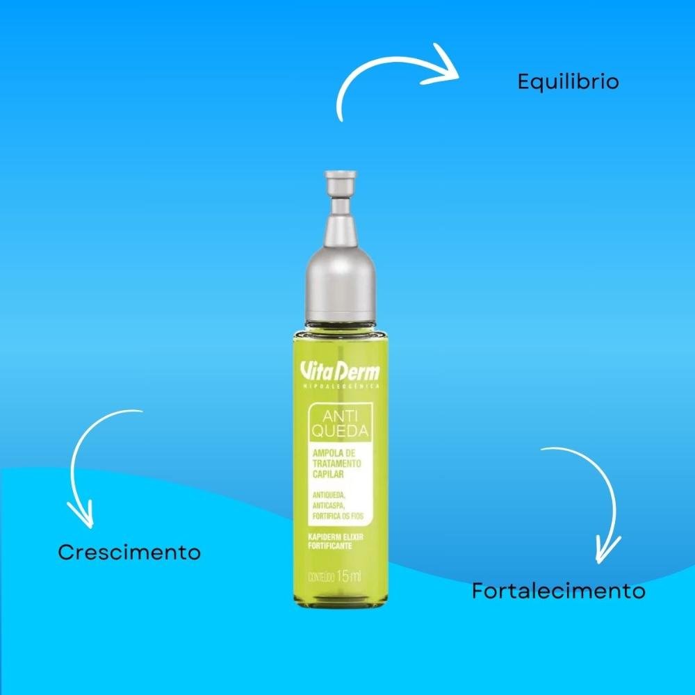 Vita Derm Kapiderm Elixir Fortificante Tratamento Ampola Capilar 15ml 15ml 4