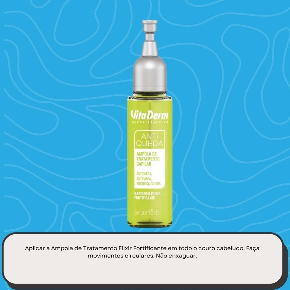Vita Derm Kapiderm Elixir Fortificante Tratamento Ampola Capilar 15ml 15ml 5
