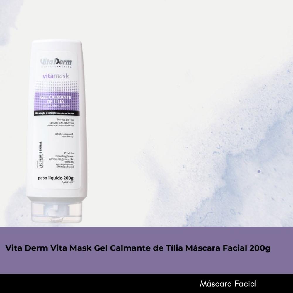 Vita Derm Vita Mask Gel Calmante de Tília Máscara Facial 200g 200g 2